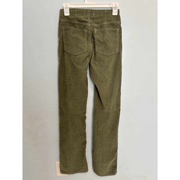 Free People pants women’s Sz 27 green corduroy Jenny High rise Skinny flare boho - Picture 3 of 8